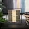9" Black Geometric Open Frame Square Clock with Grid Pattern